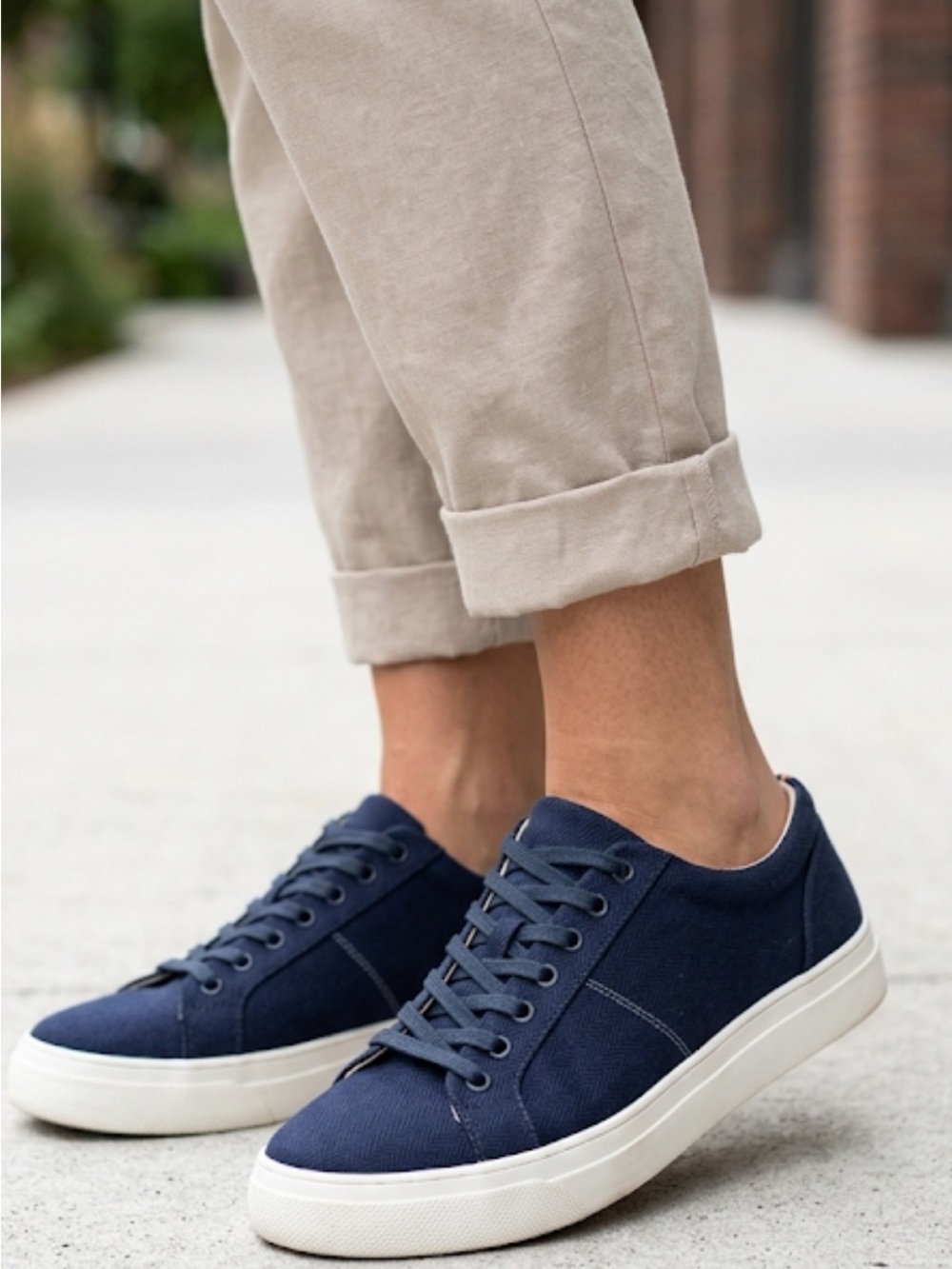 Ted Baker (UK) Navy Blue Canvas Sneakers